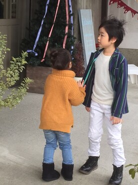 「ZARA KIDS」｜「アイテム（その他アウター）」を使った、yuno*tsuさん（キッズ・100cm）の冬コーディネート