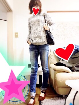 Yuka Ikedaさん（レディース・161cm）の冬コーディネート