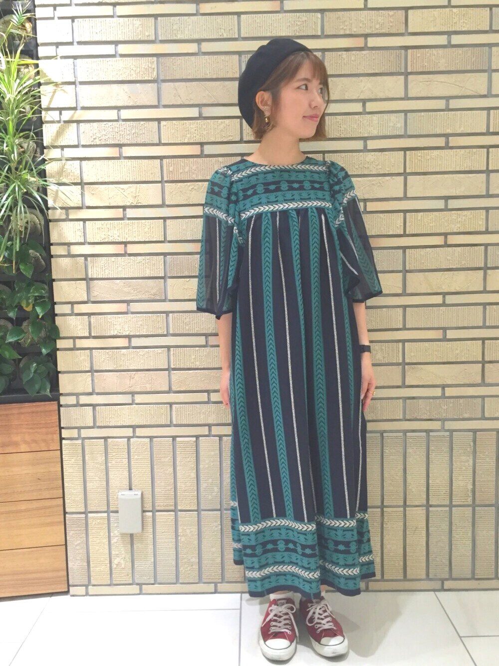 杉本  奈々子さんの「PRINTED CHIFFON DRESS（MILKFED.）」を使ったコーディネート