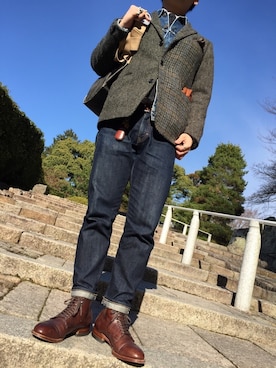 「アイテム（その他小物、ブラウン系）」を使った、nononao3さん（メンズ・172cm）の冬コーディネート