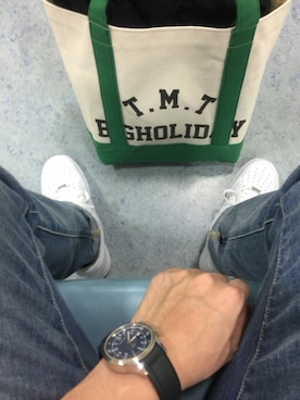 「TMT（ティーエムティー）のアイテム（バッグ）」を使った、伊藤照仁さん（メンズ・163cm）の春コーディネート