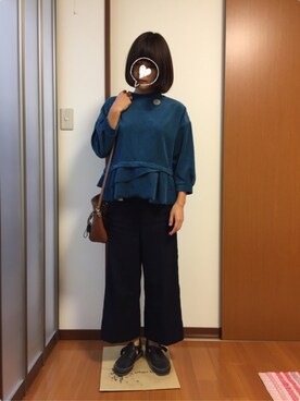 「chambre de charme（シャンブルドゥシャーム）のアイテム（その他トップス）」を使った、YRさん（レディース・154cm）の秋コーディネート