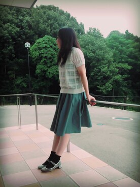 「Carlie e felice（カーリーエフェリーチェ）のアイテム（パンプス）」を使った、riekoさん（レディース・158cm）の夏コーディネート