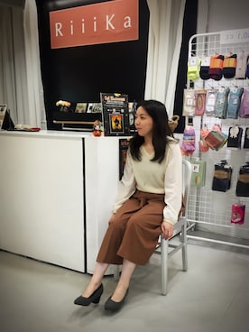 「RiiiKa（リーカ）のアイテム」を使った、riekoさん（レディース・158cm）の秋コーディネート