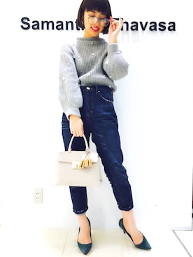 「L'EST ROSE（レストローズ）のアイテム（トップス）」を使った、マロンケーさん（レディース・158cm）の秋コーディネート