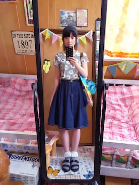「UNIQLO Tシャツ」｜「アイテム（スカート）」を使った、＊vievie＊さん（レディース・167cm）の夏コーディネート