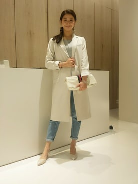 「qualite（カリテ）のアイテム（ジャケット/アウター）」を使った、miyoさん（レディース・164cm）の春コーディネート