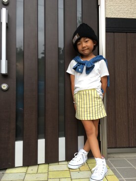 「GAP（ギャップ）のアイテム（シャツ/ブラウス、ブルー系）」を使った、⭐️YU⭐️さん（キッズ・131cm）の秋コーディネート
