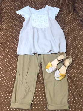 「アイテム（チノパンツ）」を使った、ぽつねん。さん（レディース・153cm）の夏コーディネート