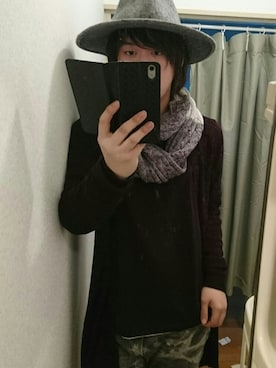 「FUGA（フーガ）のアイテム（帽子）」を使った、TADATOSHIさん（メンズ・171cm）の秋コーディネート