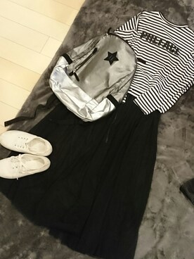 「COMME CA DU MODE（コムサデモード）のアイテム（バッグ）」を使った、ちーちゃんさん（レディース・153cm）の春コーディネート