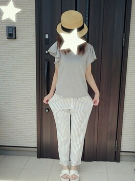 「VENCE（ヴァンス）のアイテム（帽子）」を使った、ちーちゃんさん（レディース・153cm）の春コーディネート