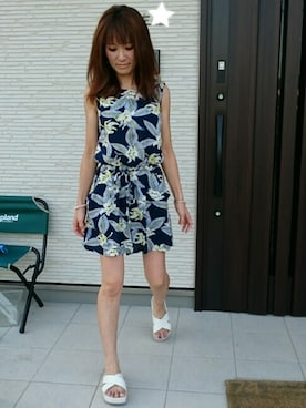 「SPIRALGIRL（スパイラルガール）のアイテム（つなぎ/オールインワン）」を使った、ちーちゃんさん（レディース・153cm）の夏コーディネート