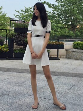 「white dress」｜我是石露露さん（レディース・176cm）の秋コーディネート