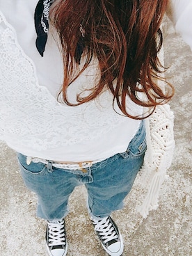 「CONVERSE（コンバース）のconverse（コンバース） ALL STAR OX（オールスターOX）（スニーカー）」を使った、なつきさん（レディース・156cm）の夏コーディネート