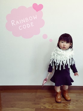 「1歳5ヶ月」｜「アイテム（トレンチコート）」を使った、虹たん☆さん（キッズ・80cm）の冬コーディネート