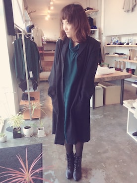 「麻ジャケット」｜「アイテム（ワンピース）」を使った、💋ARASHIRO KIWAKO💋さん（レディース・167cm）の冬コーディネート