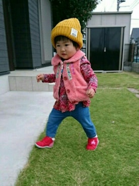 「present（プレゼント）のアイテム（ジャケット/アウター）」を使った、m.sさん（キッズ・80cm）の秋コーディネート