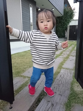 「1歳3ヶ月」｜「アイテム（スウェット）」を使った、m.sさん（キッズ・80cm）の秋コーディネート