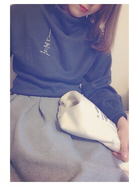 「chambre de charme（シャンブルドゥシャーム）のアイテム（スウェット）」を使った、m a h oさん（レディース・167cm）の冬コーディネート