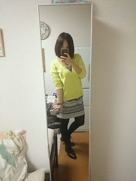 「コクーンスカート」｜「アイテム（アクセサリー）」を使った、夏さん（レディース・163cm）の秋コーディネート
