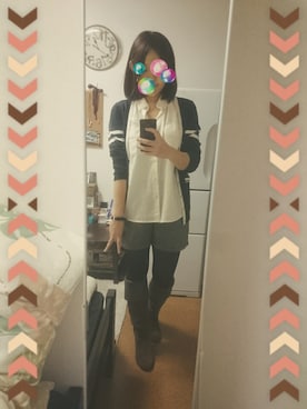 「とろみシャツ」｜「アイテム（ブーツ）」を使った、夏さん（レディース・164cm）の冬コーディネート