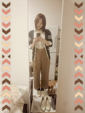 「とろみシャツ」｜「アイテム（その他シューズ）」を使った、夏さん（レディース・164cm）の冬コーディネート