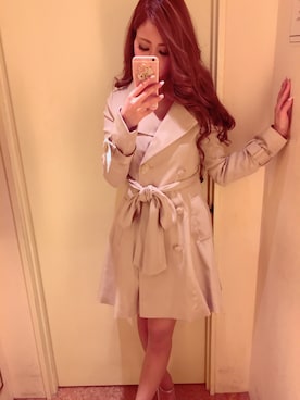 「アイテム（トレンチコート）」を使った、DELYLENOIRまゆめろさん（レディース・160cm・20代）の冬コーディネート