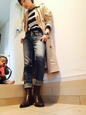 「manu（マニュ）のアイテム」を使った、moomさん（レディース・166cm）の冬コーディネート