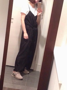 「Hanes」｜「アイテム（オールインワン・サロペット）」を使った、mamamakさん（レディース・151cm）の夏コーディネート