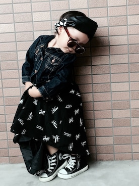 「Re:make（リメイク）のアイテム（ワンピース/ドレス）」を使った、kopepeさん（キッズ・80cm）の秋コーディネート