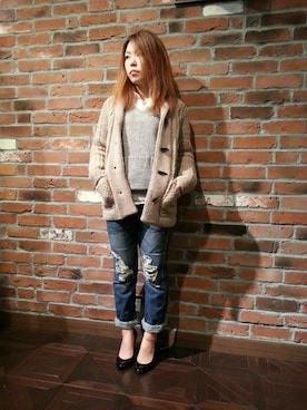 「TYPE BLUE（タイプブルー）のアイテム（パンツ）」を使った、Chihiroさん（レディース・158cm）の秋コーディネート