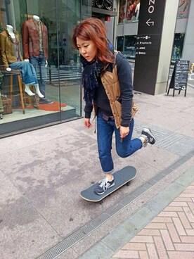 Chihiroさん（レディース・158cm）の冬コーディネート