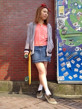 「TYPE BLUE（タイプブルー）のアイテム（スカート）」を使った、Chihiroさん（レディース・158cm）の冬コーディネート