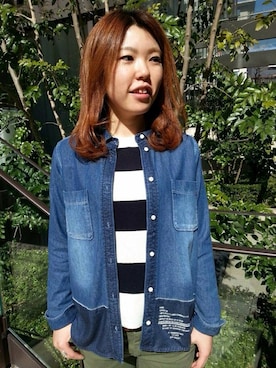 「TYPE BLUE（タイプブルー）のアイテム（トップス）」を使った、Chihiroさん（レディース・158cm）の冬コーディネート