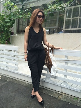 「海外セレブ風」｜「アイテム（オールインワン・サロペット）」を使った、Chihiroさん（レディース・158cm）の夏コーディネート