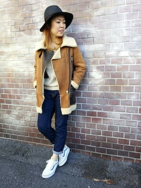 Chihiroさん（レディース・158cm）の冬コーディネート