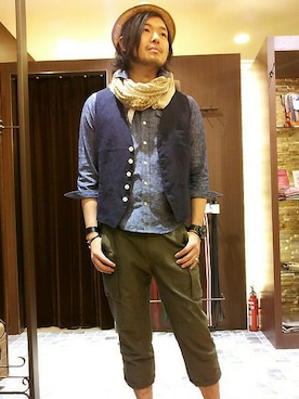 「SETTING CRACKS（セッティングクラックス）のアイテム（トップス）」を使った、Masudaさん（メンズ・177cm）の春コーディネート