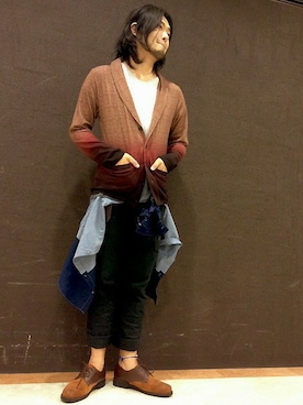 「SETTING CRACKS（セッティングクラックス）のアイテム（トップス）」を使った、Masudaさん（メンズ・177cm）の秋コーディネート