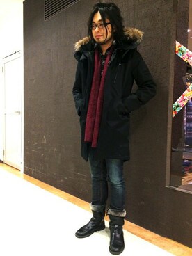 「SETTING CRACKS（セッティングクラックス）のアイテム（モッズコート）」を使った、Masudaさん（メンズ・177cm）の冬コーディネート