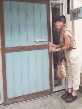 「ウエストイン」｜「アイテム（財布/小物）」を使った、やんぽさんさん（レディース・158cm）の夏コーディネート