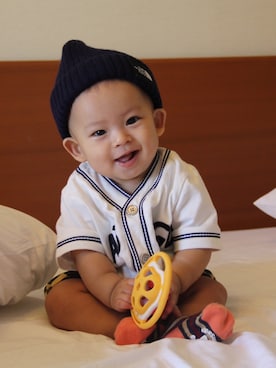 ニクマルさん（キッズ・50cm）の秋コーディネート