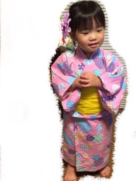 「BREEZE（ブリーズ）のアイテム（浴衣）」を使った、U_Aさん（キッズ・90cm）の夏コーディネート