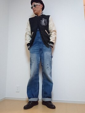 「HYSTERIC GLAMOUR（ヒステリックグラマー）のアイテム（オールインワン・サロペット）」を使った、⑧④さん（メンズ・178cm）の冬コーディネート