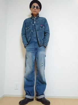 「HYSTERIC GLAMOUR（ヒステリックグラマー）のアイテム（つなぎ/オールインワン）」を使った、⑧④さん（メンズ・178cm）の冬コーディネート