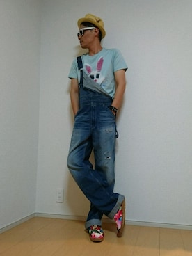 「HYSTERIC GLAMOUR（ヒステリックグラマー）のアイテム（オールインワン・サロペット）」を使った、⑧④さん（メンズ・178cm）の春コーディネート