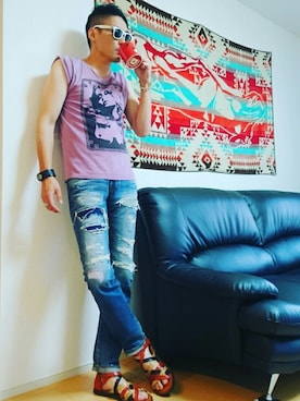 「HYSTERIC GLAMOUR（ヒステリックグラマー）のアイテム（食器/キッチン）」を使った、⑧④さん（メンズ・178cm）の春コーディネート