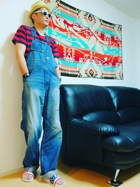 「HYSTERIC GLAMOUR（ヒステリックグラマー）のアイテム（オールインワン・サロペット）」を使った、⑧④さん（メンズ・178cm）の春コーディネート