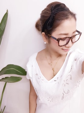 「アイテム（ファッション雑貨）」を使った、Yumieさん（レディース・158cm）の夏コーディネート