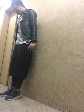 「no brand（ノーブランド）のアイテム（ムートンコート）」を使った、WOOD. ASTROさん（メンズ・169cm）の春コーディネート